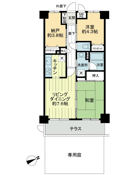 Floor plan. 2LDK + S (storeroom), Price 19,800,000 yen, Occupied area 55.35 sq m floor plan