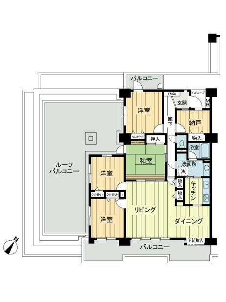 Floor plan. 4LDK + S (storeroom), Price 39,800,000 yen, Footprint 120.62 sq m , Balcony area 24.32 sq m