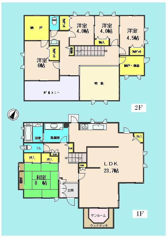 Floor plan. 39,800,000 yen, 5LDK, Land area 323.85 sq m , Building area 158.12 sq m