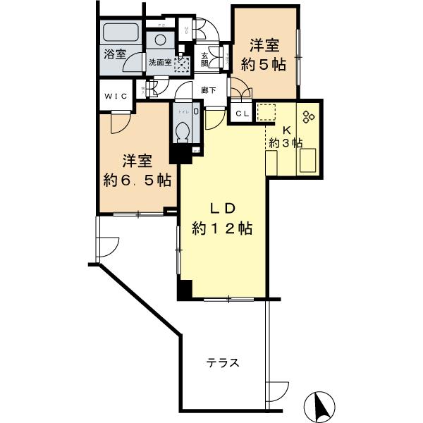Floor plan. 2LDK, Price 32,800,000 yen, Footprint 59.1 sq m