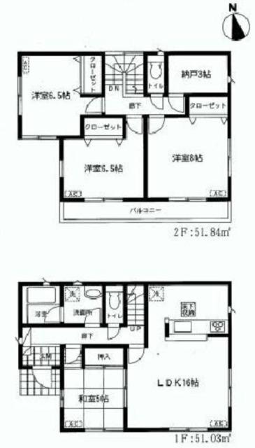Floor plan. (1 Building), Price 28.8 million yen, 4LDK+S, Land area 126.15 sq m , Building area 102.87 sq m