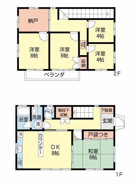 Floor plan. 19,800,000 yen, 5DK + S (storeroom), Land area 131.8 sq m , Building area 88.34 sq m