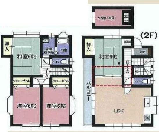 Floor plan. 16.8 million yen, 4LDK, Land area 93.61 sq m , Building area 90.88 sq m