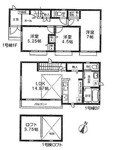 Floor plan. 41,800,000 yen, 3LDK, Land area 104.49 sq m , Building area 79.07 sq m