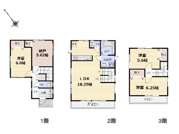 Floor plan. 36,800,000 yen, 3LDK+S, Land area 68.69 sq m , Building area 110.17 sq m floor plan