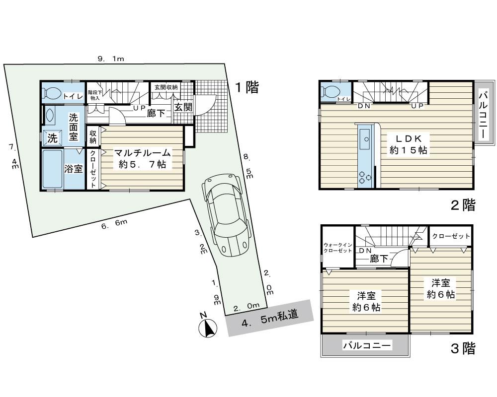 Floor plan. 33,800,000 yen, 2LDK + S (storeroom), Land area 68.11 sq m , Building area 86.11 sq m flat 35S fit housing