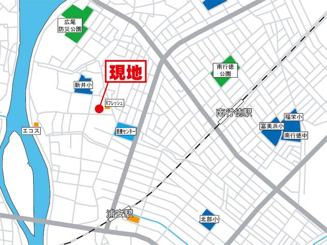 Local guide map. Urayasu Station walk 13 minutes ・ Minamigyotoku Station walk 16 minutes. 2 Station Available.