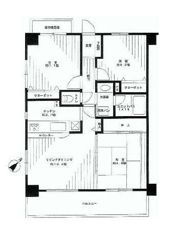 Floor plan. 3LDK, Price 24,900,000 yen, Occupied area 70.81 sq m , Balcony area 10.5 sq m