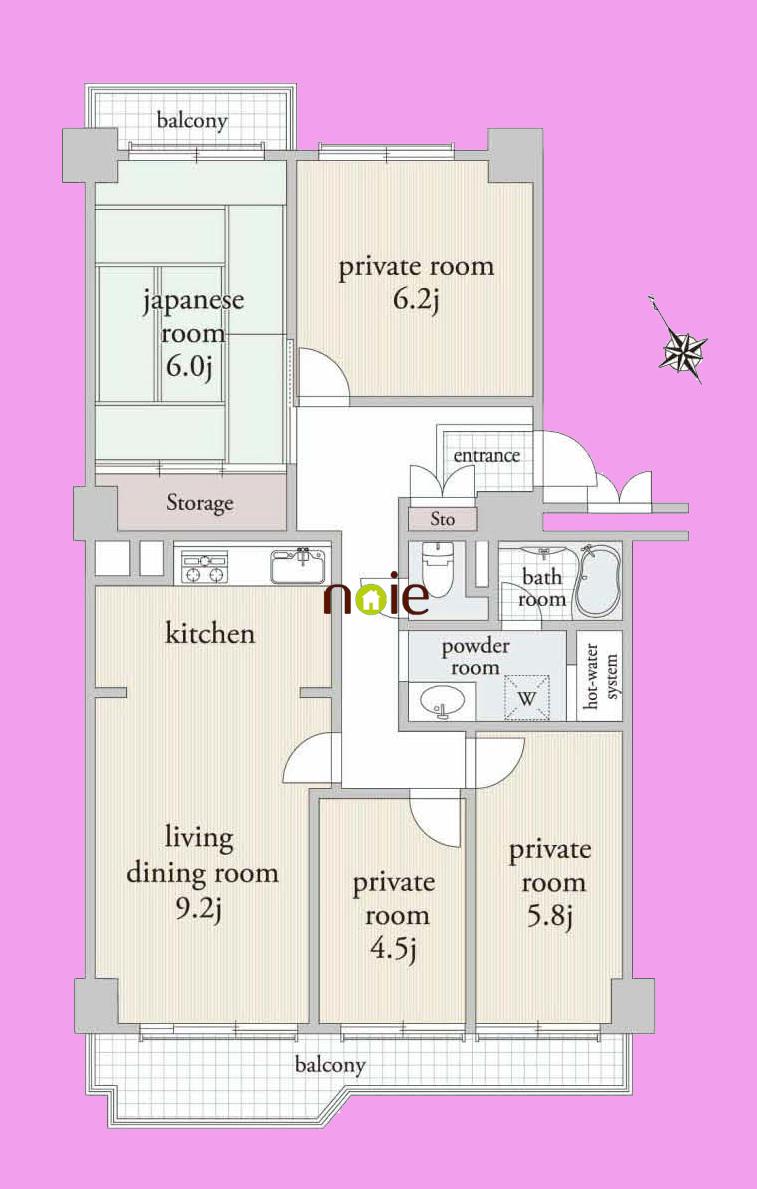Floor plan. 4LDK, Price 13.8 million yen, Occupied area 83.76 sq m , Balcony area 10.69 sq m   ■  ~ In fact, please check ~  ◆ New renovation ◆ Southeast corner room ◆ Two-sided balcony ◆ Good views per hill ◆ Fit renovation ◆ After-sales service guarantee ◆ Immediately possible to new life
