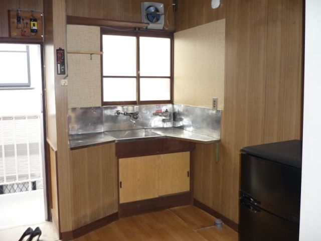 Kitchen. Bright kitchen with a large window