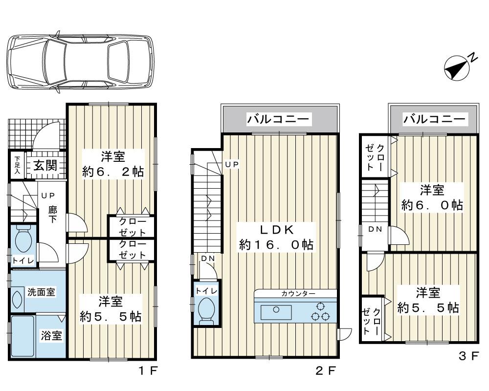 Floor plan. 36,800,000 yen, 4LDK, Land area 58.66 sq m , Building area 86.51 sq m 4LDK
