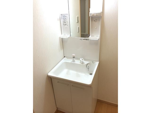 Wash basin, toilet. Bathroom vanity
