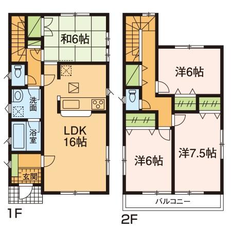 Compartment figure. 19,800,000 yen, 4LDK, Land area 164.14 sq m , Building area 98.82 sq m