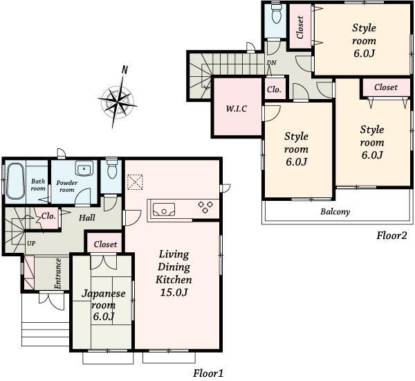 Floor plan. Maruetsu 270m until Ichikawa Kanno shop