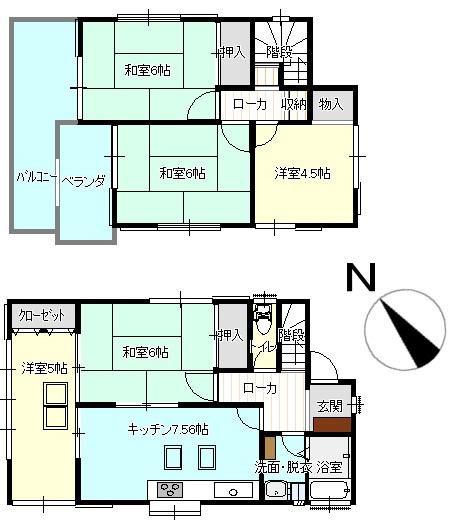 Floor plan. 13.8 million yen, 4DK + S (storeroom), Land area 103.29 sq m , Building area 74.57 sq m