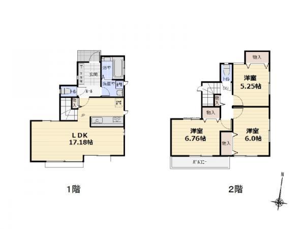Floor plan. 24,800,000 yen, 3LDK, Land area 84.98 sq m , Building area 82.28 sq m floor plan