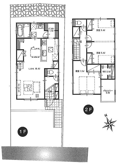 Floor plan. 36,300,000 yen, 3LDK, Land area 123.82 sq m , Building area 96.05 sq m