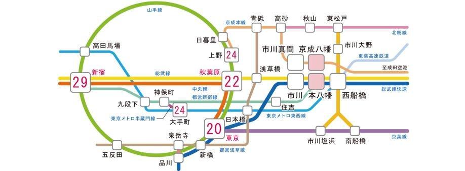 route map. 20 minutes and access in the rapid use to Tokyo Station is also very good. 