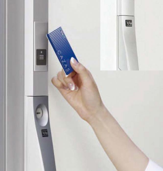 Security equipment. Press the button "hold up" the card only key 2 lock can be manipulated in the style. There is no hassle of locking and unlocking by the key.