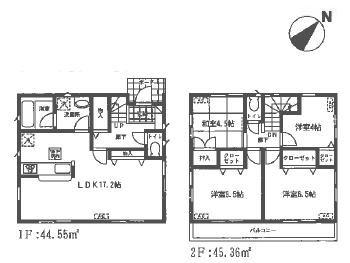 Floor plan. (8 Building), Price 37,800,000 yen, 4LDK, Land area 100.04 sq m , Building area 89.91 sq m
