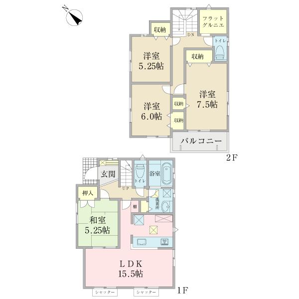 Floor plan. (3 Building), Price 47,900,000 yen, 4LDK, Land area 116.35 sq m , Building area 97.71 sq m