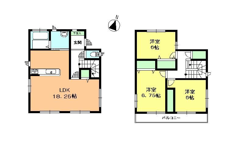 Floor plan. 26,800,000 yen, 3LDK + S (storeroom), Land area 93.6 sq m , Building area 91.08 sq m