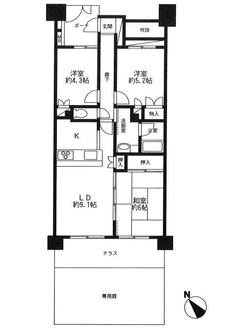 Floor plan. 3LDK, Price 32,900,000 yen, Occupied area 62.98 sq m