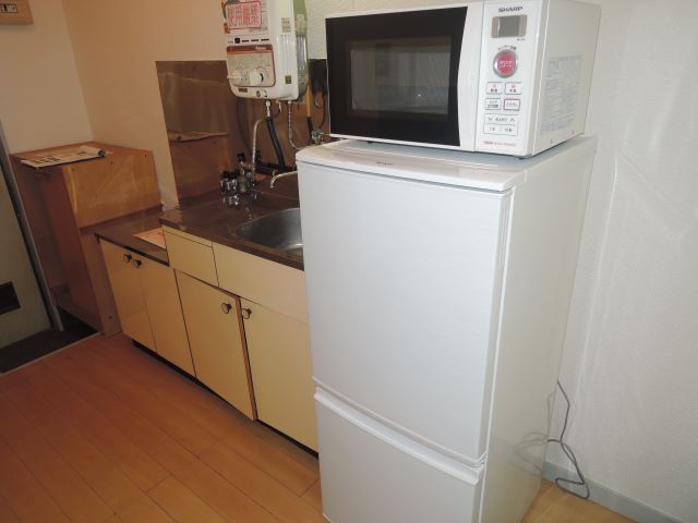 Kitchen. microwave, Fridge