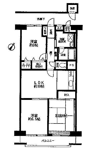 Floor plan. 3LDK, Price 15.9 million yen, Occupied area 67.27 sq m , Balcony area 6.75 sq m