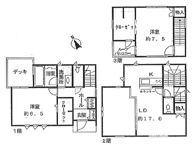 Floor plan. 42,800,000 yen, 2LDK + S (storeroom), Land area 67.64 sq m , Building area 88.79 sq m