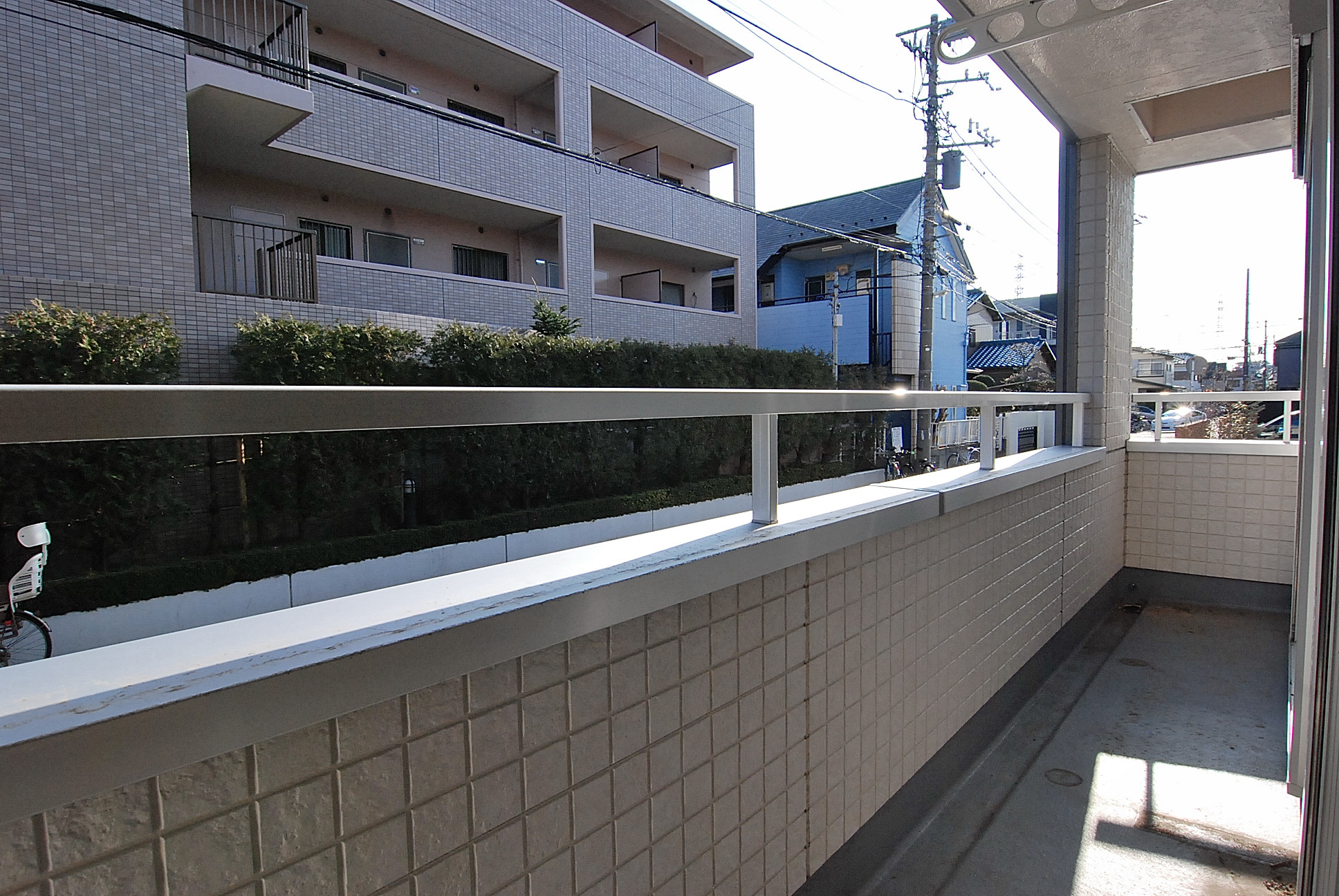 Balcony. Sunny wide balcony. 