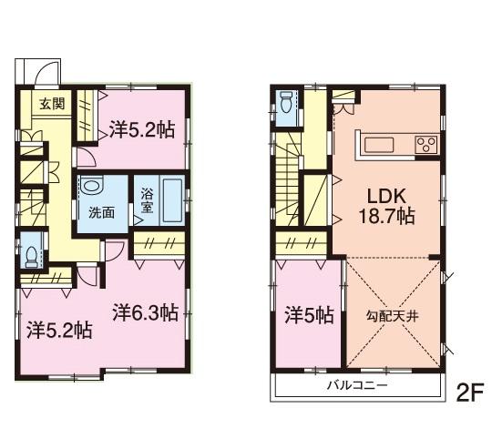 Building plan example (floor plan). Building plan example (B) 4LDK, Land price 34 million yen, Land area 100.85 sq m , Building price 19,800,000 yen, Building area 99.36 sq m