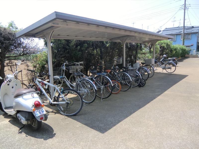 Other. Bicycle parking lot is equipped with roof