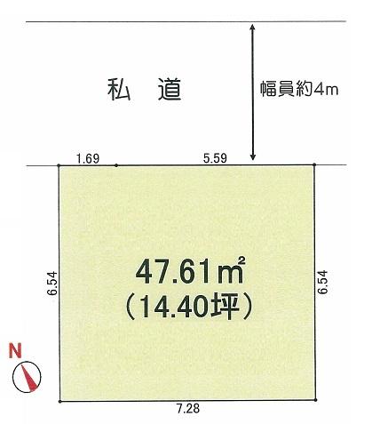 Compartment figure. Land price 16.8 million yen, Land area 47.61 sq m