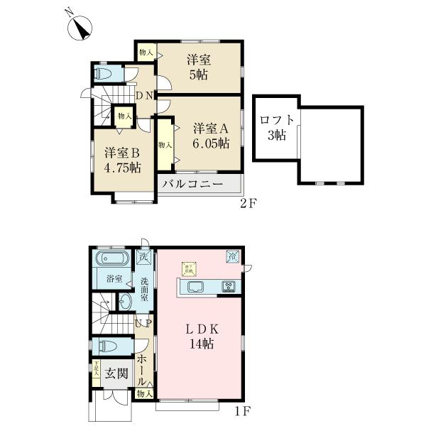 Floor plan. 32,800,000 yen, 3LDK, Land area 90.3 sq m , Building area 75.34 sq m