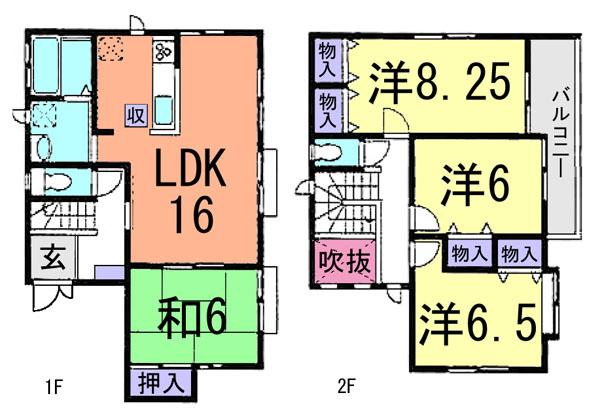 Floor plan. (1 Building), Price 35,800,000 yen, 4LDK, Land area 118.41 sq m , Building area 101.43 sq m