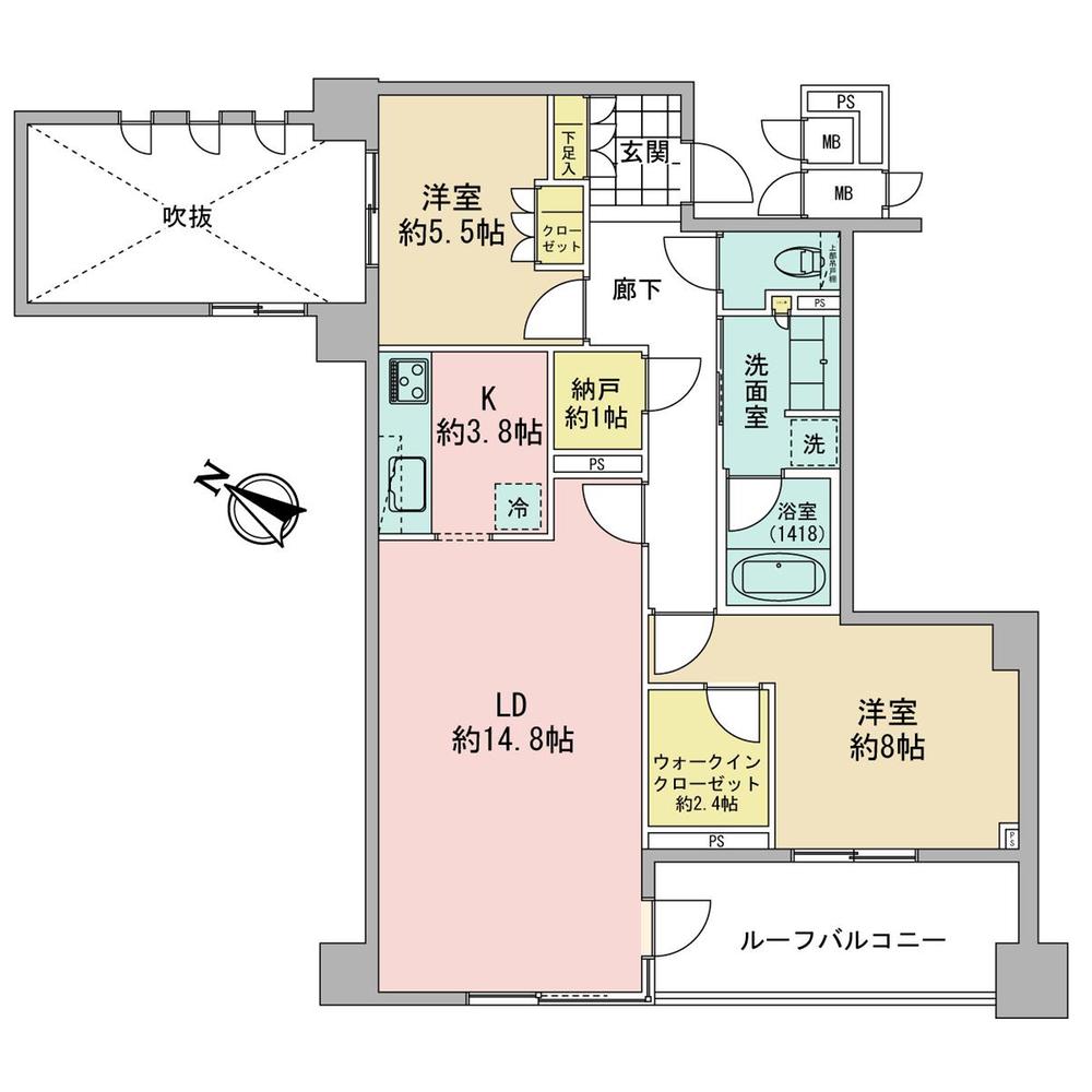 Floor plan. 2LDK + S (storeroom), Price 39,900,000 yen, Occupied area 78.18 sq m , Balcony area 10 sq m