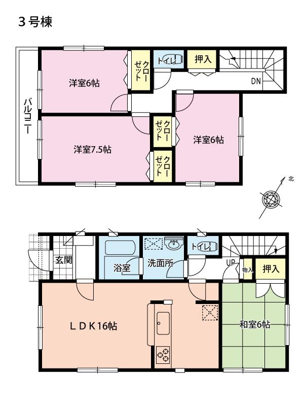 Floor plan. 19,800,000 yen, 4LDK, Land area 164.14 sq m , Building area 98.82 sq m