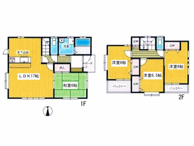 Floor plan. 26,800,000 yen, 4LDK, Land area 110.14 sq m , Building area 98.94 sq m