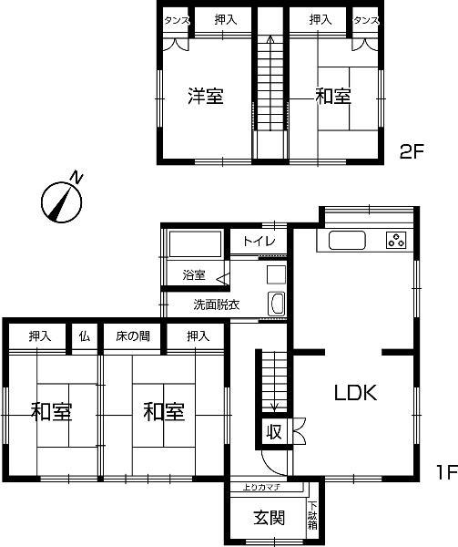 Floor plan. 14.9 million yen, 4LDK, Land area 446.66 sq m , Floor is decorated renovated building area 107.64 sq m 4LDK