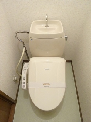 Toilet. Comfortable with warm water washing toilet seat to the toilet