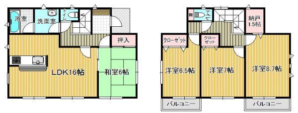 Floor plan. 21.9 million yen, 4LDK, Land area 169.84 sq m , Building area 102.87 sq m