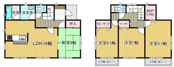 Floor plan. 25,800,000 yen, 4LDK+S, Land area 181.72 sq m , Building area 102.87 sq m
