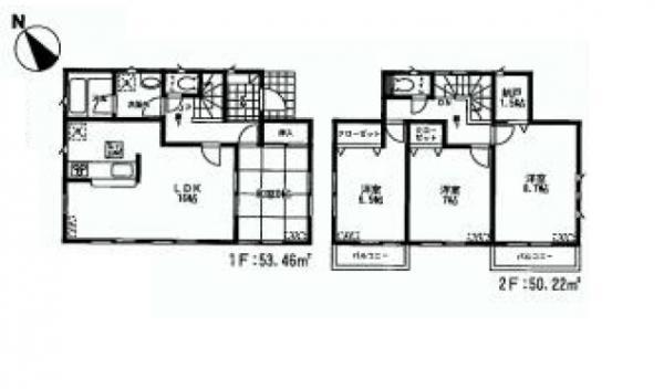 Floor plan. 18,800,000 yen, 4LDK, Land area 211.35 sq m , Building area 103.68 sq m