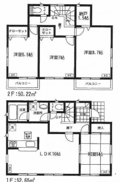 Floor plan. 25,900,000 yen, 4LDK+S, Land area 181.72 sq m , Building area 102.87 sq m LDLK spacious 16 Pledge Large space of 22 tatami if open a Japanese-style room is born!