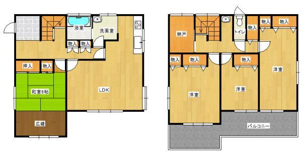 Floor plan. 15,850,000 yen, 4LDK+S, Land area 238.05 sq m , Building area 136.09 sq m
