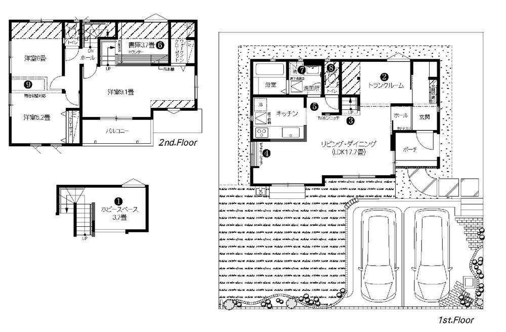 Floor plan. (5-6 Building), Price 24,900,000 yen, 2LDK+2S, Land area 188.82 sq m , Building area 104.74 sq m