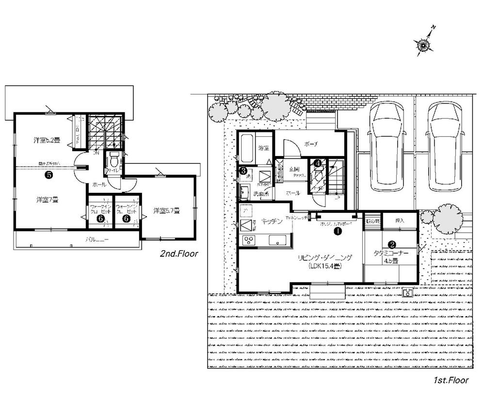 Floor plan. (5-9 Building), Price 22.1 million yen, 2LDK+2S, Land area 189.25 sq m , Building area 95.22 sq m
