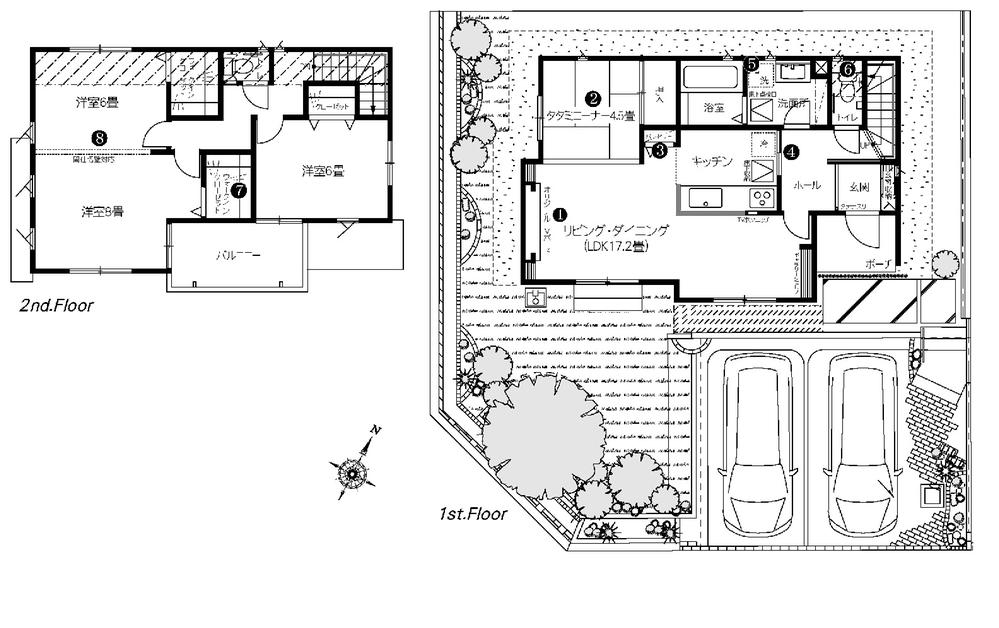 Floor plan. (5-7 Building), Price 25,800,000 yen, 2LDK+S, Land area 189.33 sq m , Building area 103.92 sq m
