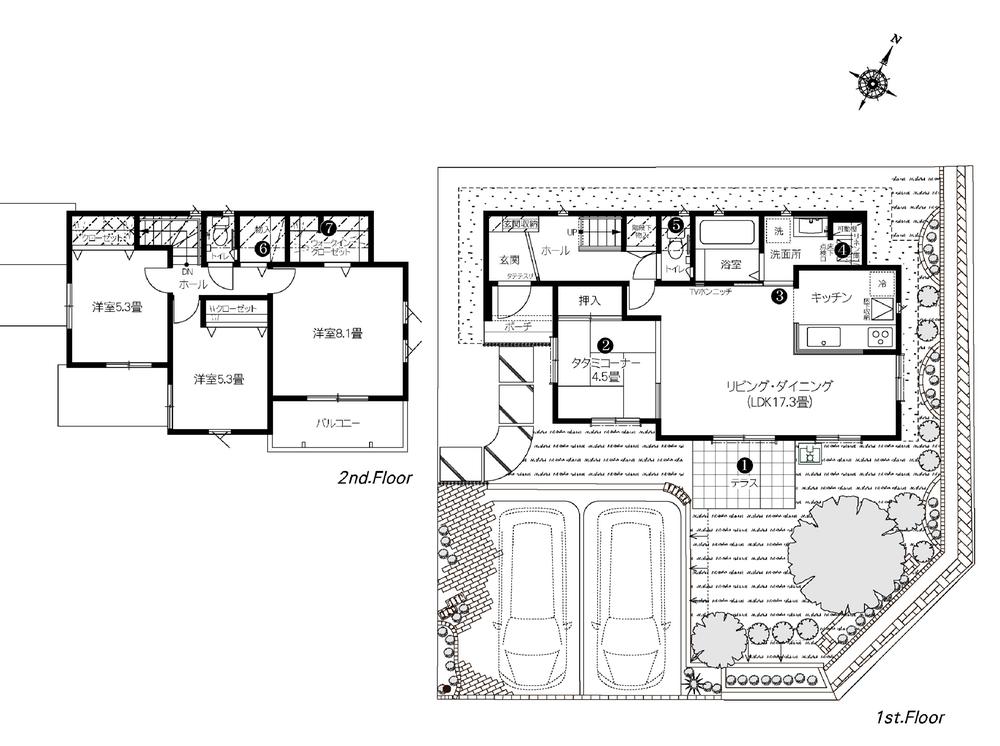 Floor plan. (5-1 Building), Price 25,200,000 yen, 3LDK, Land area 189.44 sq m , Building area 98.95 sq m